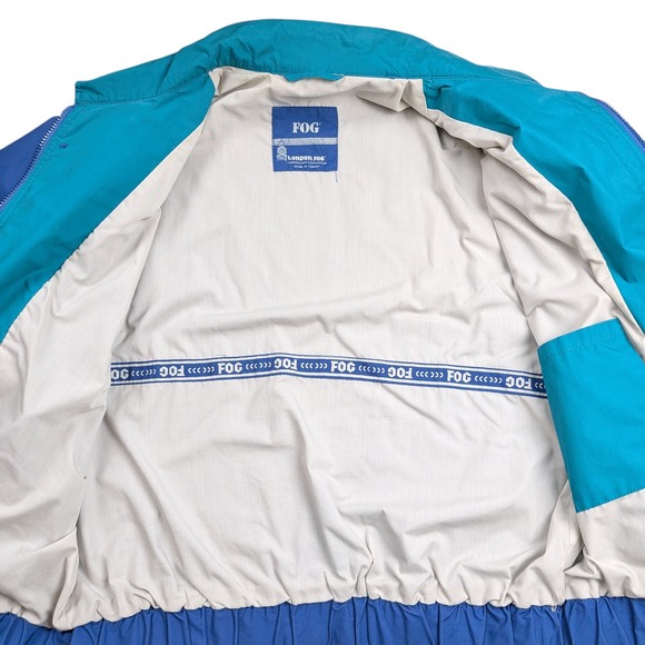 Vintage London Fog Windbreaker Jacket Mens Size Large Blue 80s 90s Pockets - Picture 5 of 8